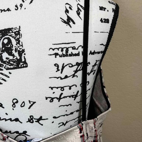 Zara Cream top women texture sleeveless black lace blouse size L bohemian boho - Picture 5 of 15